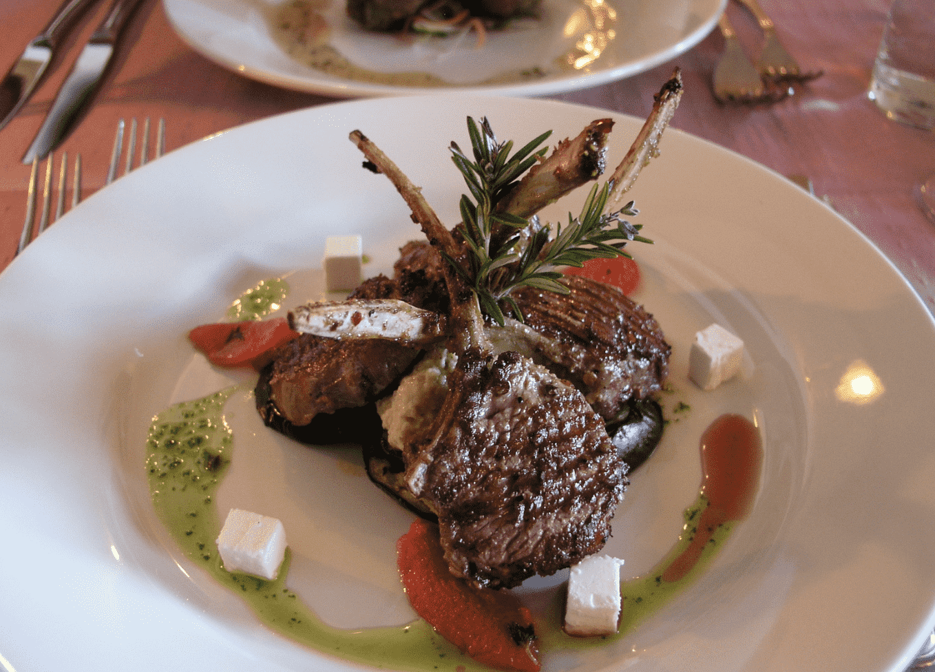 Mediterranean Lamb Cutlets with Eggplant